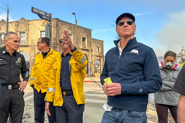 Newsom inspects fire damage